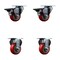 Service Caster 3'' Red Poly Wheel Swivel Top Plate Caster Set with 2 Posi Brakes 2 Rigid, 4PK SCC-20S314-PPUB-RED-PLB-2-R-2 - alternate 1